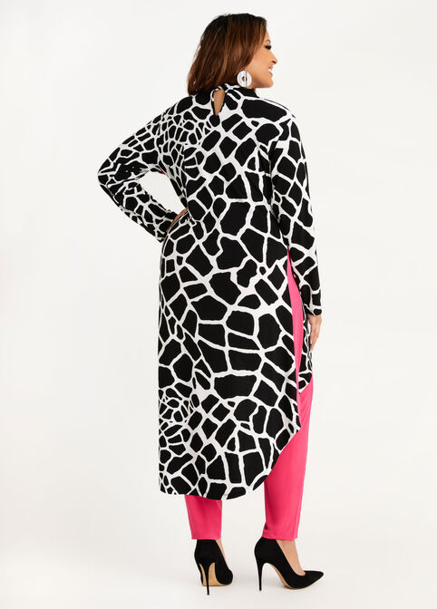 Signature Animal Duster Top, Black White image number 1