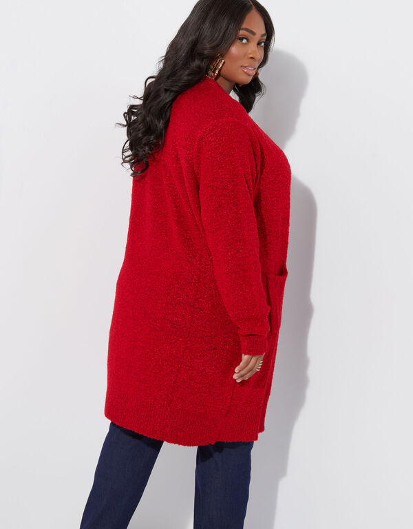 Boucle Knit Duster, Barbados Cherry image number 1