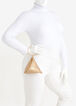 Gold Faux Leather Pyramid Bag, Gold image number 3