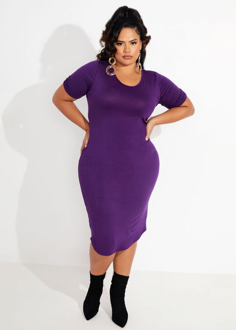 Plus Size dress jersey tee t-shirt tee shirt casual plus dresses image number 0
