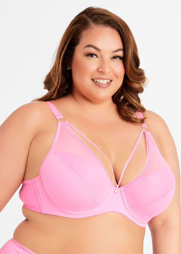 Micro T-Shirt Bra With Cutout, Bright Pink image number 1