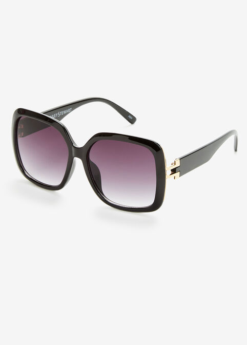 Embellished Rectangle Sunglasses, Black image number 1