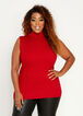 Sleeveless Mock Neck Sweater, Jester Red image number 0