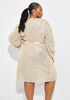 Sequined Mesh Wrap Dress, Gold image number 1