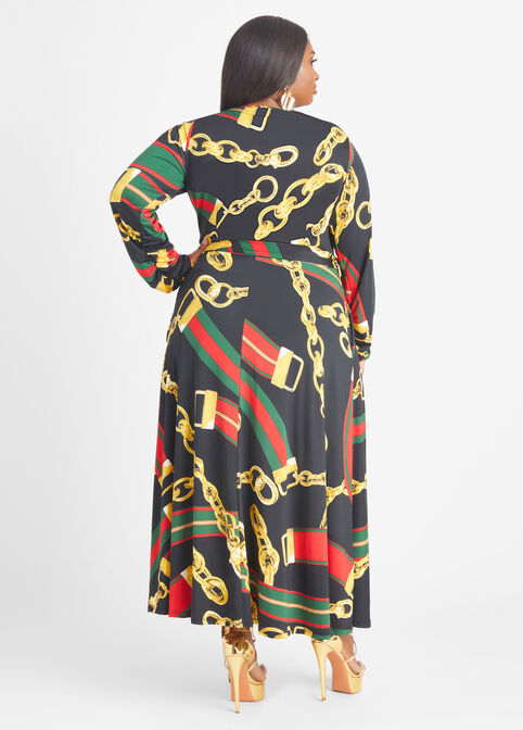 Ruched Printed Maxi Dress, Multi image number 1