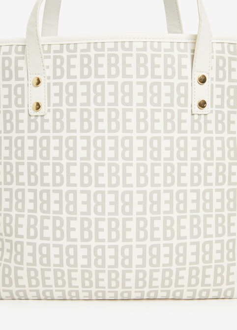 Bebe James Pouch And Tote Set, White image number 2