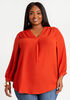 Tall V Neck Pullover Blouse, Rooibos image number 0