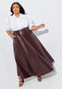 Faux Leather Maxi Skirt, Burgundy image number 2