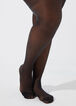 Silver Lurex Opaque Footed Tights, Black image number 0