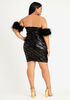Embellished Stretch Tulle Dress, Black image number 1