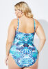 Noon Swim Tropical Print Swimsuit, Turquoise Aqua image number 1