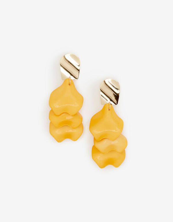 Yellow & Gold Petal Drop Earrings, Citrus image number 0