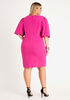 Button Detailed Sheath Dress, Fuchsia Red image number 1