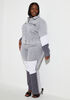 Studded Colorblock Denim Jacket, Grey image number 3