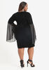 Paneled Velvet Bodycon Dress, Black image number 1