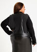 Denim & Faux Leather Moto Jacket, Black Combo image number 1