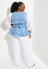 Lace Sleeved Chambray Top, Denim image number 1