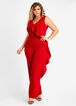 Ruffle Front Wide Leg Jumpsuit, Red image number 0