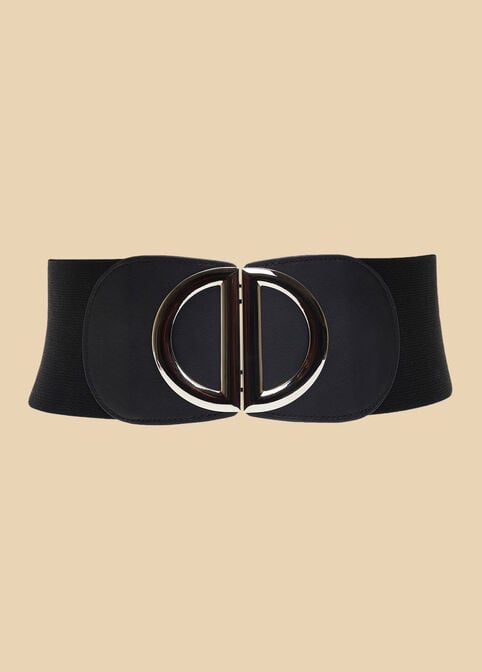 Buckle Embellished Stretch Belt, Black image number 1