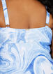 Nicole Miller Printed Swimsuit, Blue image number 3