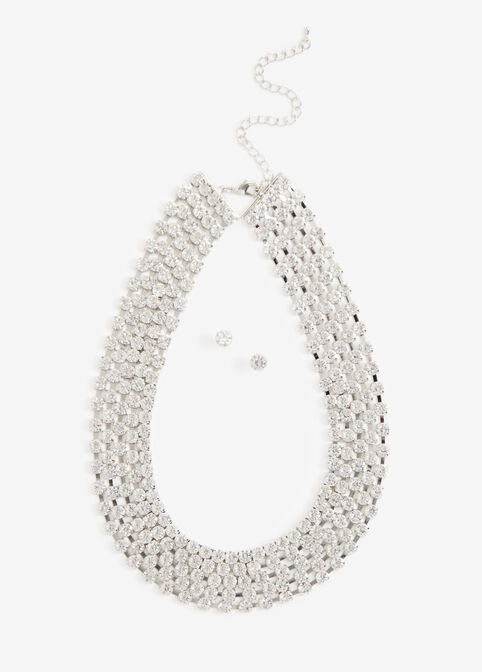 Diamond Layer Necklace, Silver image number 0