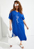 Blessed French Terry Midi Dress, Royal Blue image number 0