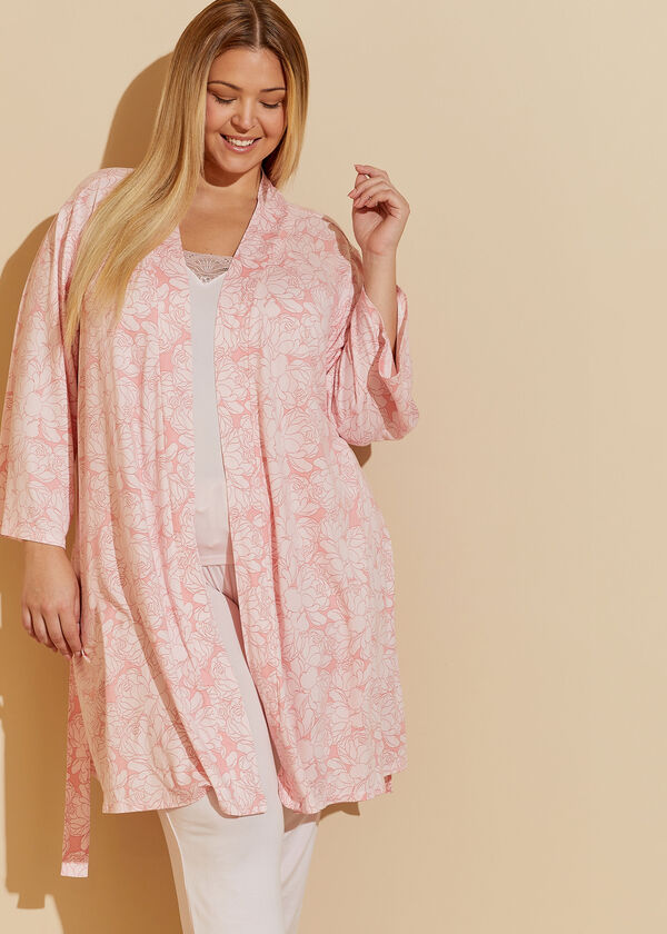 Cozy Couture Floral Robe PJ Set, Pink image number 0