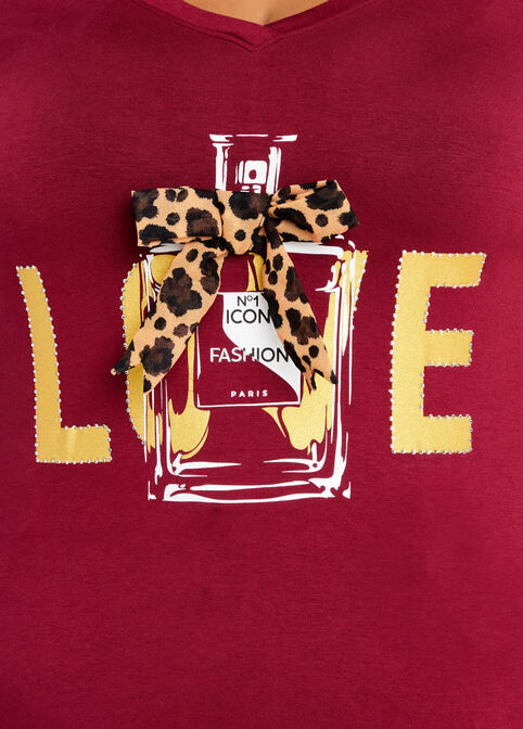 Leopard Bow Perfume Love Tee, Rhododendron image number 1