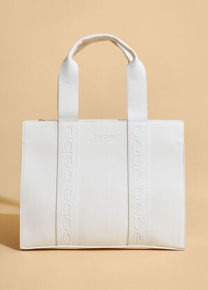 Bebe Hana Faux Leather Tote, White image number 0