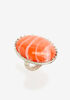 Oval Resin Stretch Ring, LIVING CORAL image number 0
