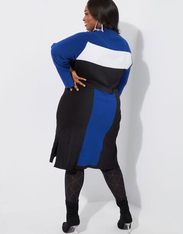 Colorblock Sweater Dress, Sodalite image number 1