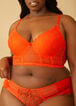 Lace And Mesh Bustier Set, Orange image number 2