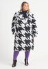 Houndstooth Double Breasted Coat, Black White image number 0