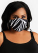 Zebra Cotton Fashion Face Mask, Black image number 0
