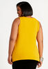 V Neck Pleat Front Swing Top, Nugget Gold image number 1