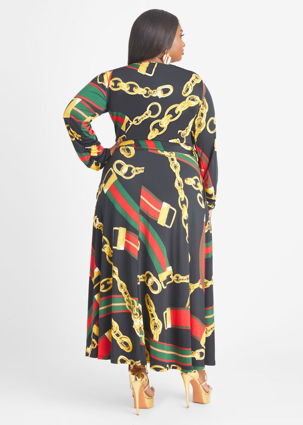 Short Ruched Printed Maxi Dress, Multi image number 1