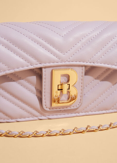 Bebe Rain Quilted Crossbody, LILAC image number 2