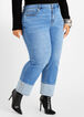 4 Button Cuffed Ankle Jean, Lt Sky Blue image number 0