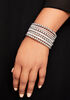 Silver Tone Crystal Layered Cuff, Silver image number 2