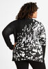 Abstract Mock Neck Dolman Sweater, Black White image number 1