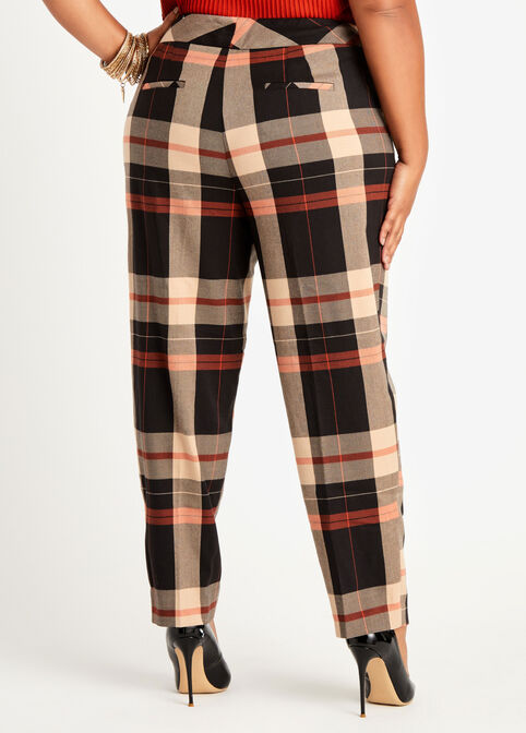 Plaid High Waist Ankle Pant, Rooibos image number 1