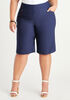 Navy Pull On Bermuda Stretch Short, Peacoat image number 0