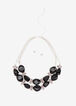 Beaded 2 Row Necklace & Studs Set, Black image number 0
