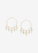 Gold Pave Cross Hoop Earrings, Gold image number 0