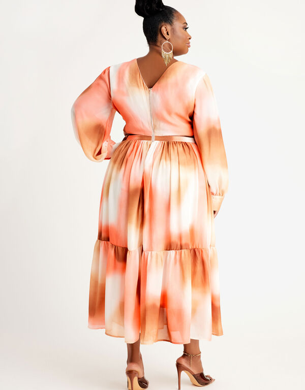 Short Cutout Printed Maxi Dress, Multi image number 1