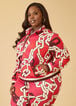 Chain Link Print Track Jacket, Pink Peacock image number 0