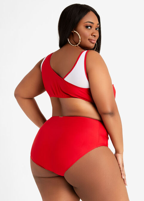 Nicole Miller Red Mesh 2pc Swimsuit, Red image number 1