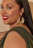 Gold Tone Twisted Hoop Earrings, Gold image number 2