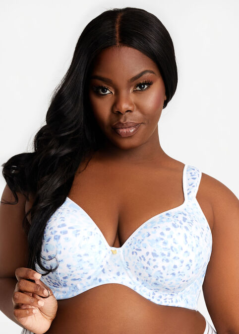 Plus Size Sexy Plunge Microfiber Underwire Push Up Comfy Butterfly Bra