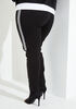 Striped Stretch Knit Leggings, Black White image number 1